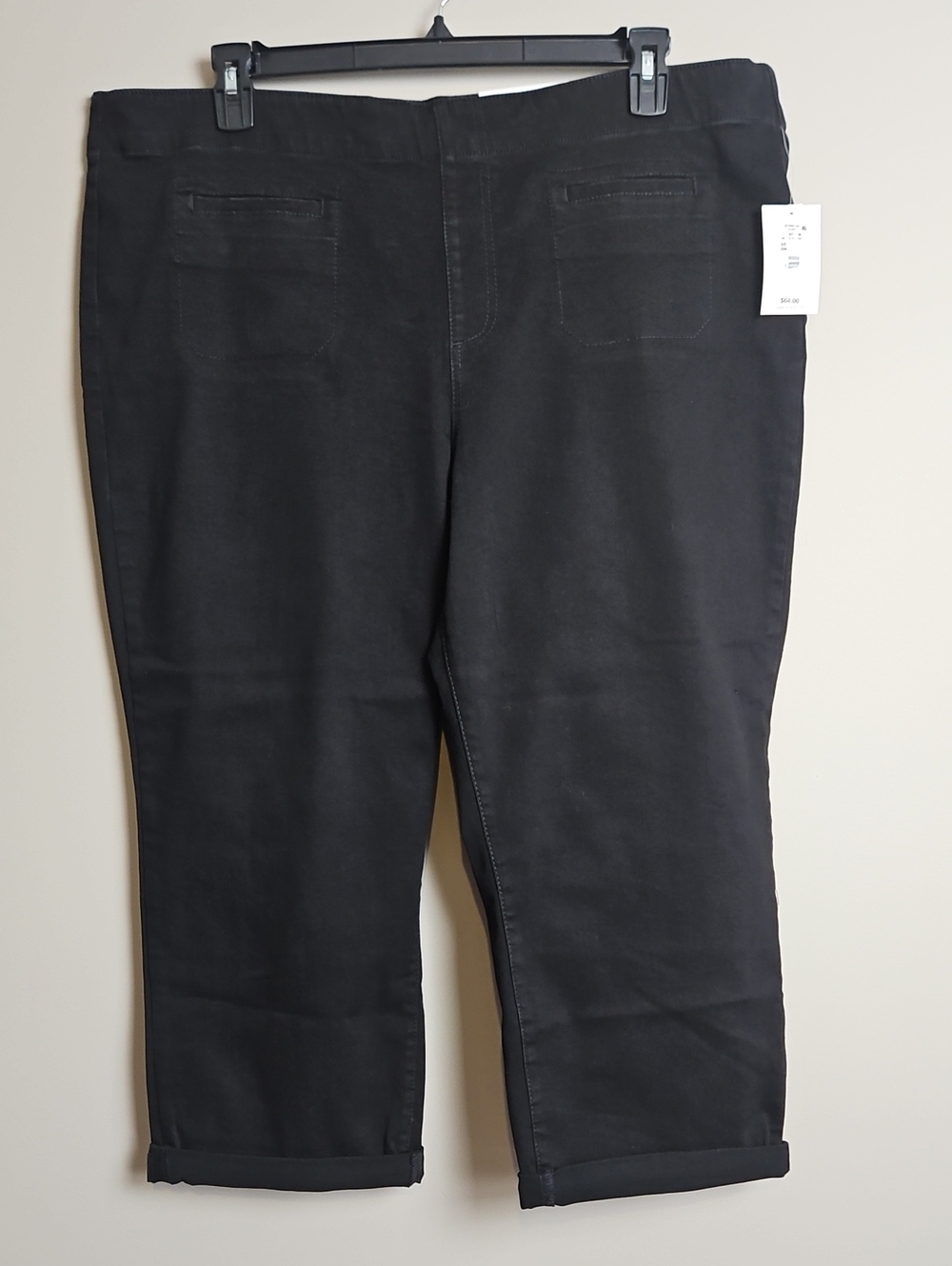 Westbound High Rise Slim Leg Cropped Pant W/ Lots Of Stretch: Black: 20W
